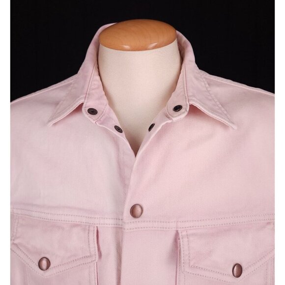 Acne Studios Panelled Denim Overshirt XS Mens Jacket Pink $540 - Picture 5 of 13